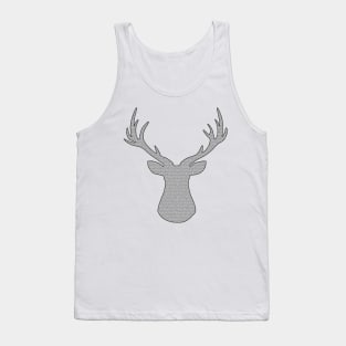 Deer - geometric pattern - gray and white. Tank Top